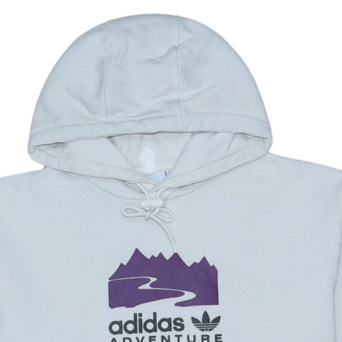 adidas Men White Pullover Hoodie M Adventure Graphic Outdoor