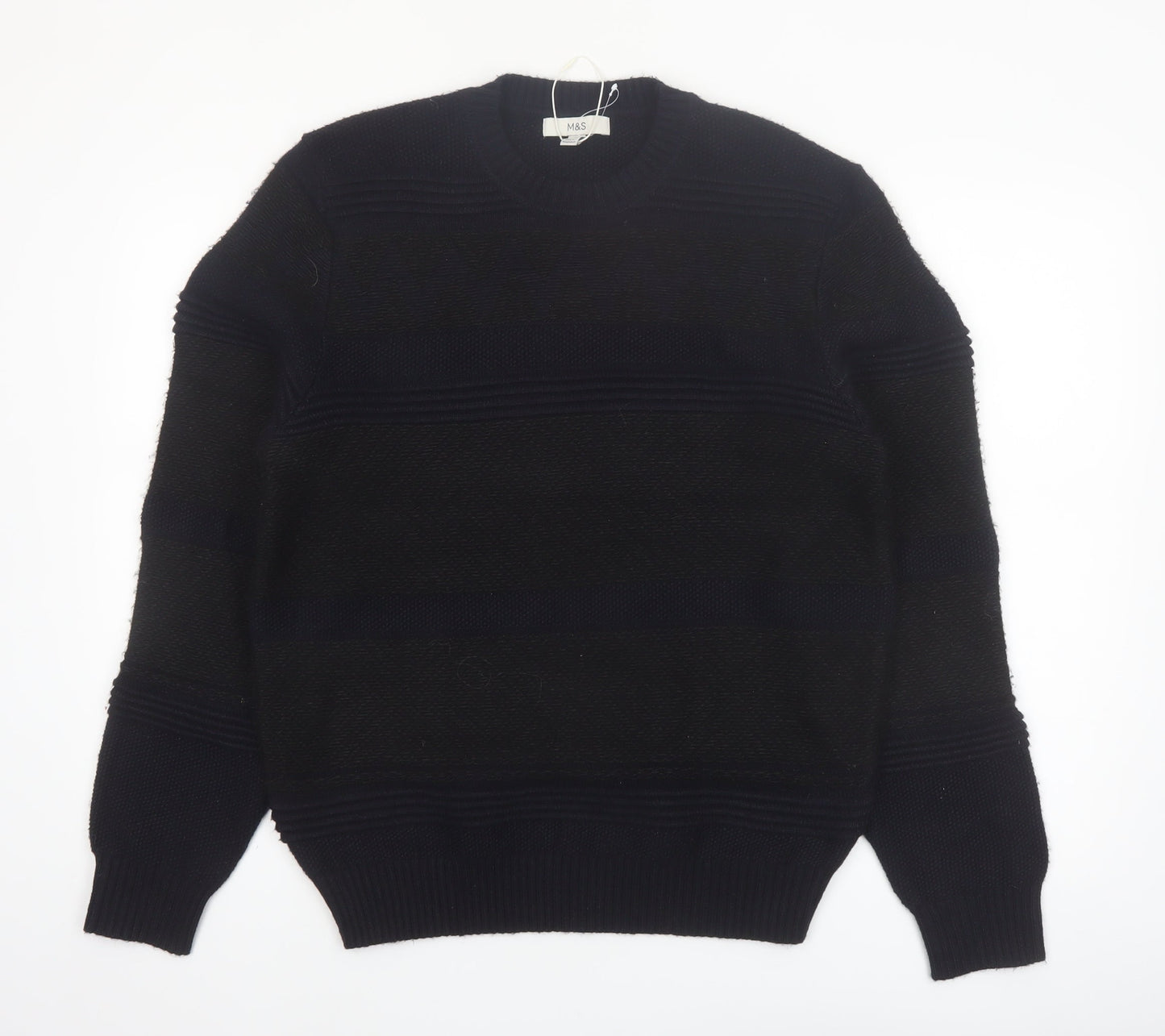 Marks and Spencer Men's Black M Regular Fit Knit Jumper