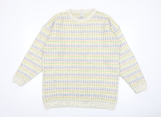 Tangiers Men's Multicoloured Waffle Knit Wool Blend Pullover Jumper L