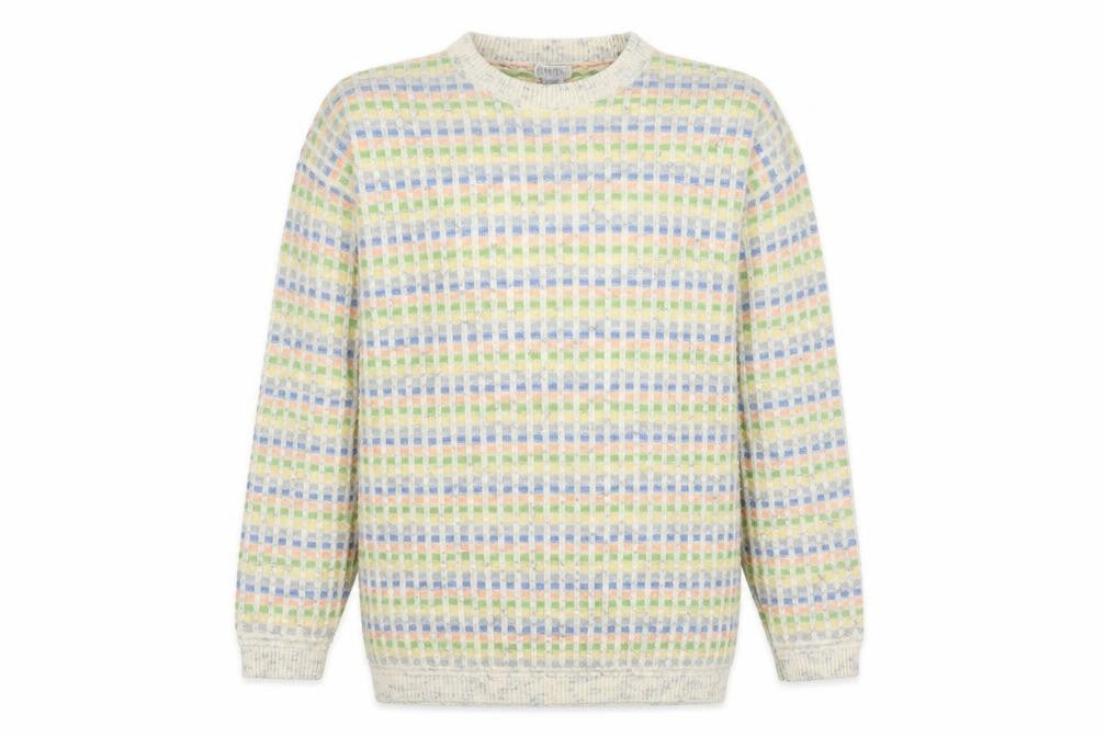 Tangiers Men's Multicoloured Waffle Knit Wool Blend Pullover Jumper L