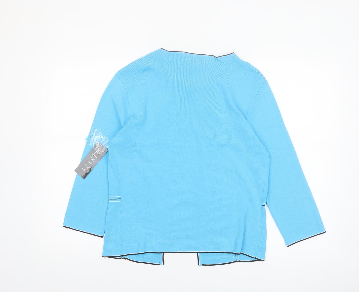 FINITY Women’s Blue Rayon Knit Cardigan XL Lightweight 3/4 Sleeve