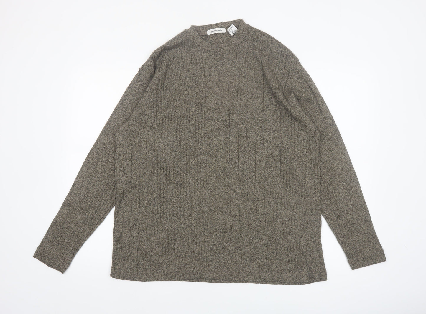 Pierre Cardin Men's Grey Cotton Blend Crew Neck Jumper Size M