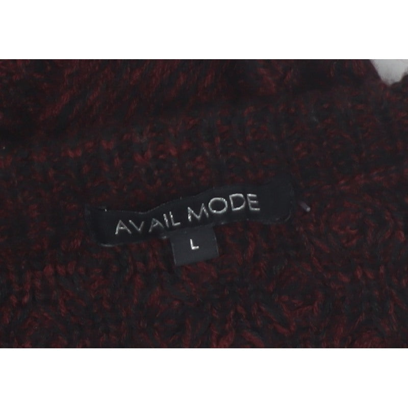 Additional view of Avail Mode Men's Red Knit Crew Neck Cable jumper L