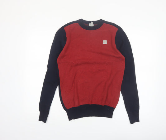 Bench Boys Red & Navy Crew Neck Cotton Pullover Jumper 13-14 Years