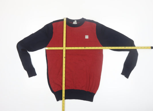 Bench Boys Red & Navy Crew Neck Cotton Pullover Jumper 13-14 Years