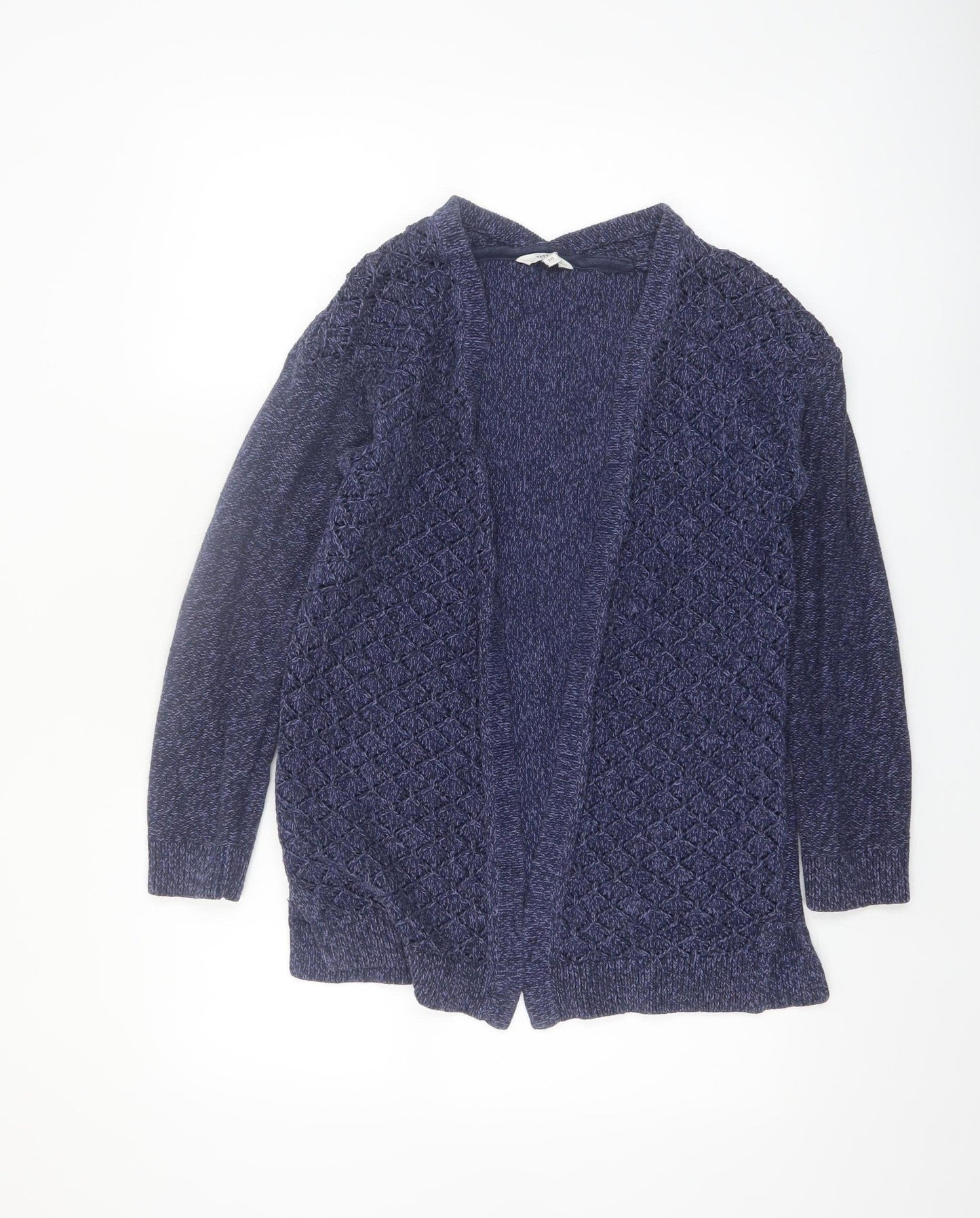FatFace Women Blue Size 10 Cable Knit Open Cardigan