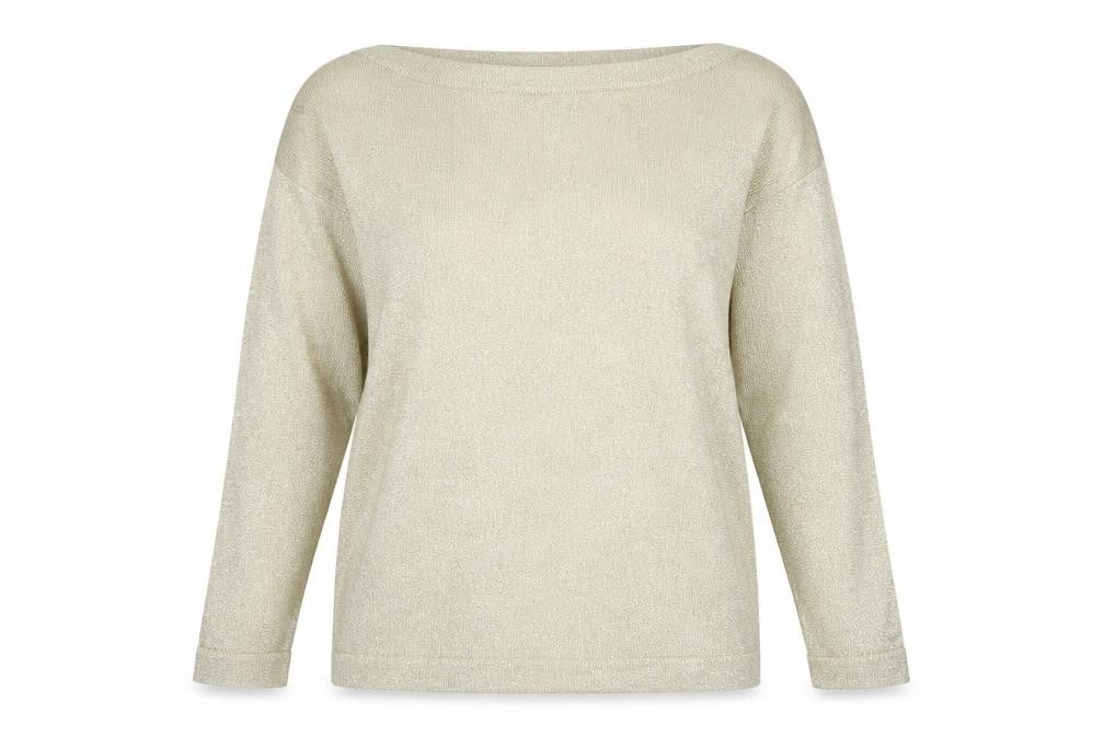 Adrienne Vittadini Women Beige M Boat Neck Wool Blend Pullover Jumper
