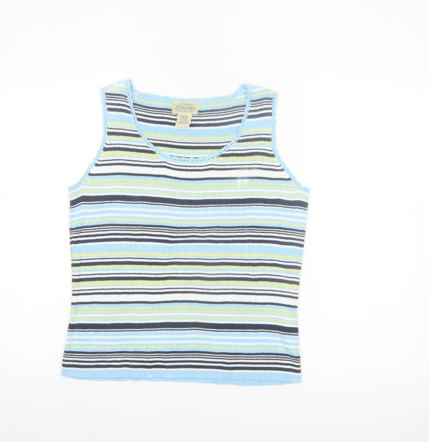 St. John's Bay Women's Multicoloured Striped Cotton Tank Top Size M
