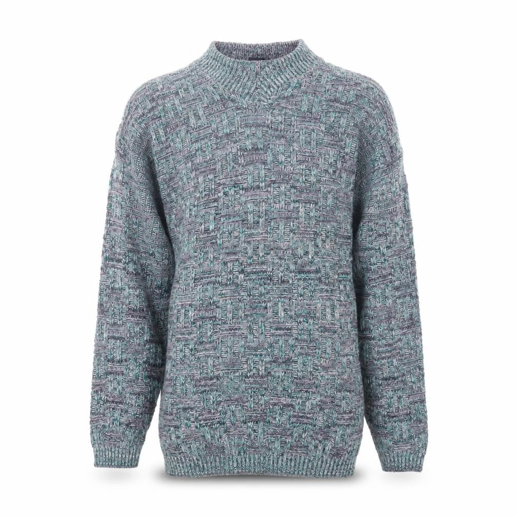 Front view of Green Mountain Men's Multicoloured XL Chunky Knit Retro Jumper