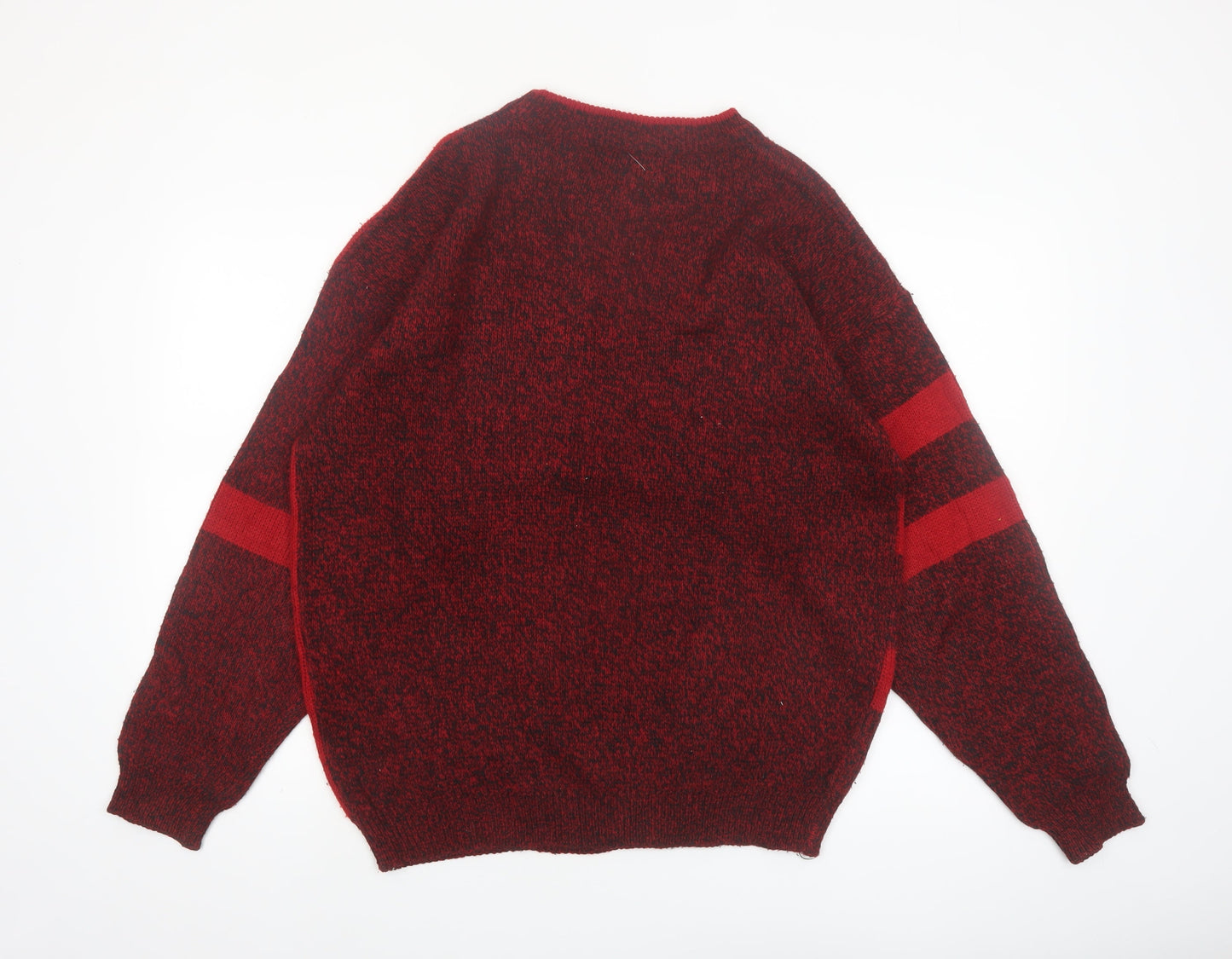 Bugle Boy Men's Red Striped Acrylic Pullover Jumper M Vintage