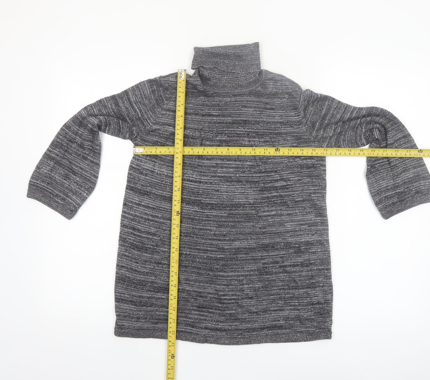 Style & Co Women’s Grey Roll Neck Petite Knit Jumper Size S