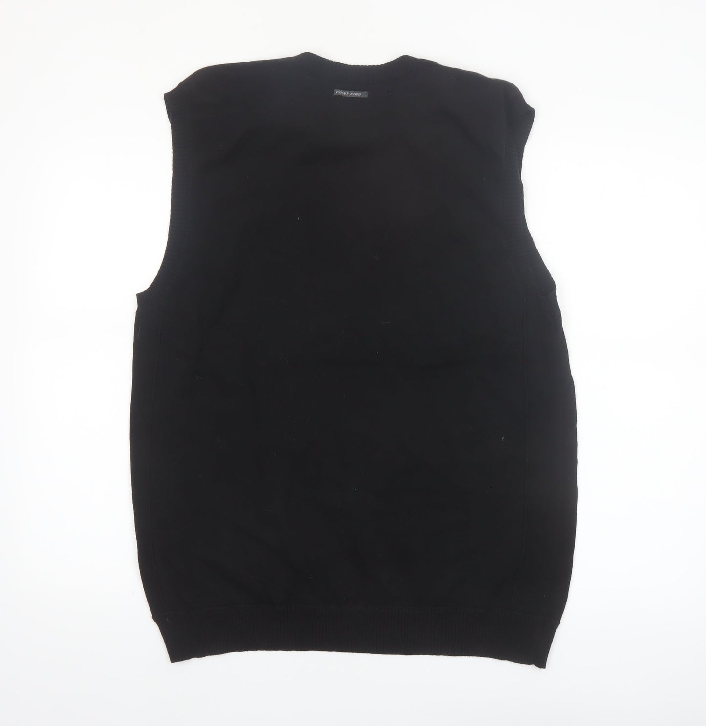 Point Zero Men’s Black Argyle Cotton Sleeveless V-Neck Vest Size L