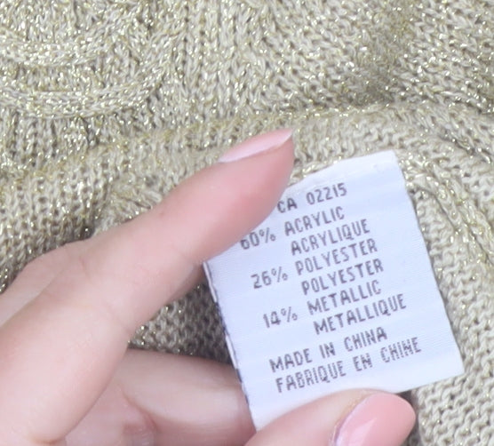 Style de Paris Women's Beige Knit Pullover Jumper Size M