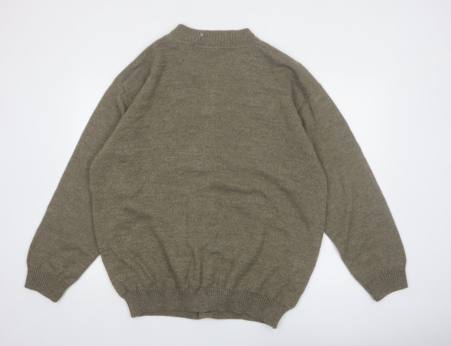 Marc René Men's Brown Geometric Wool Blend Cardigan XL