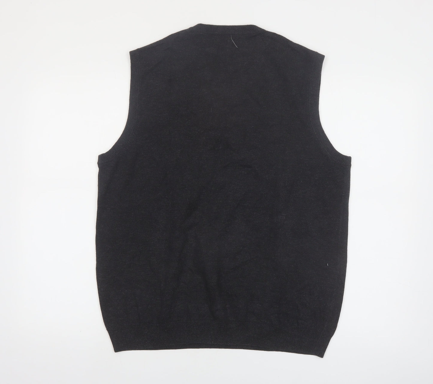 A|X|IST Men's Grey Argyle Sleeveless V-Neck Knit Vest L