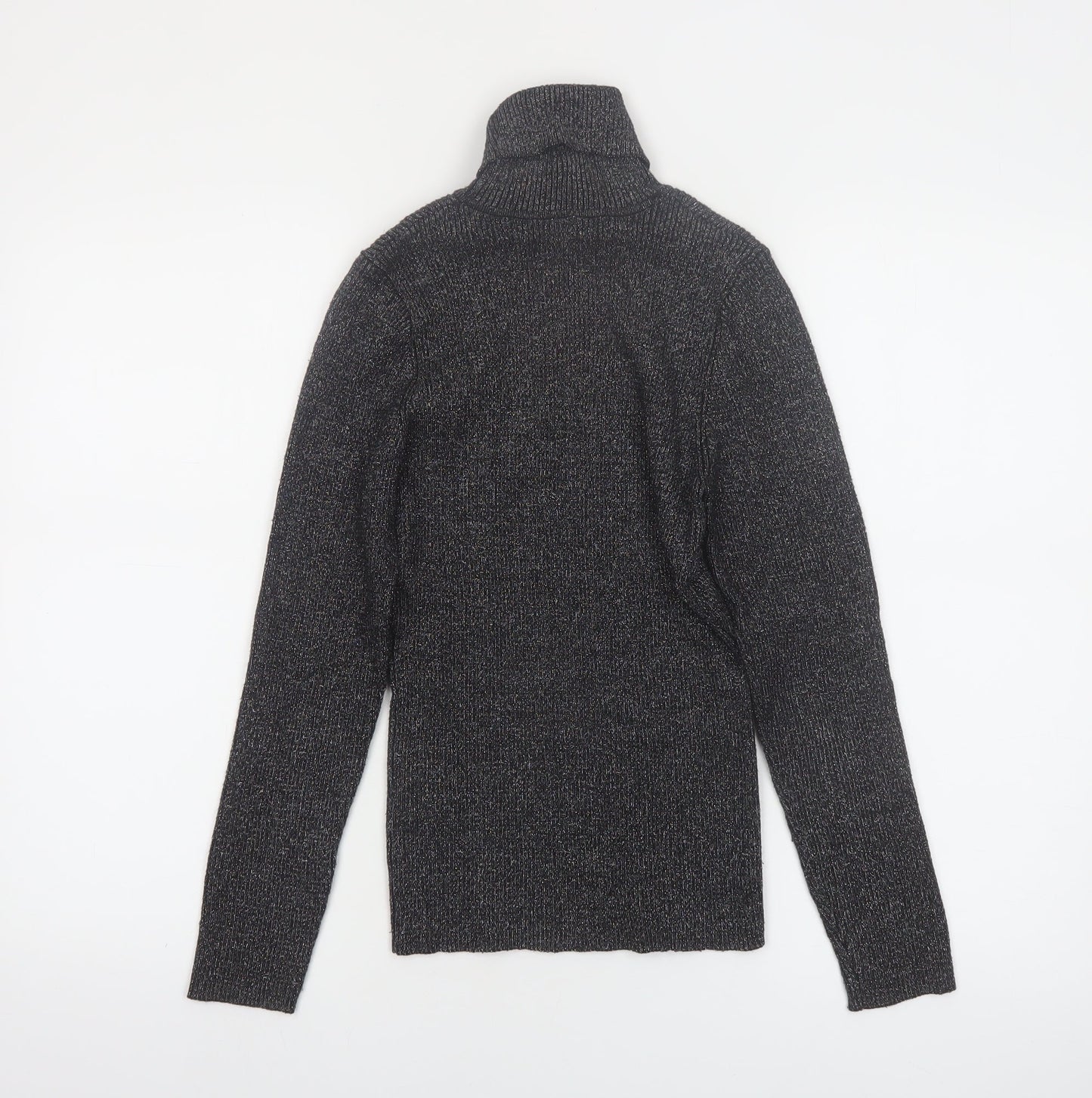 Amisu Women Black Roll Neck Long Sleeve Jumper Size S