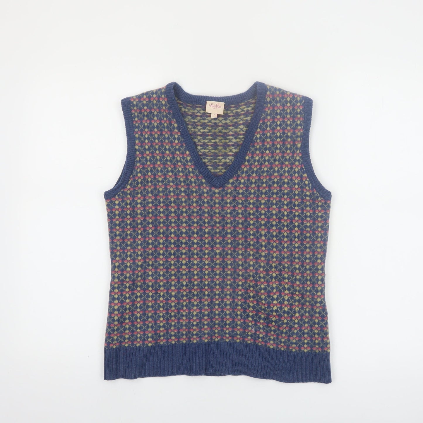 Whistles Women's Multicoloured Fair Isle Wool Sleeveless Vest Size 4
