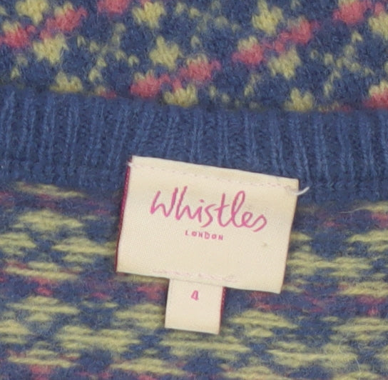 Whistles Women's Multicoloured Fair Isle Wool Sleeveless Vest Size 4