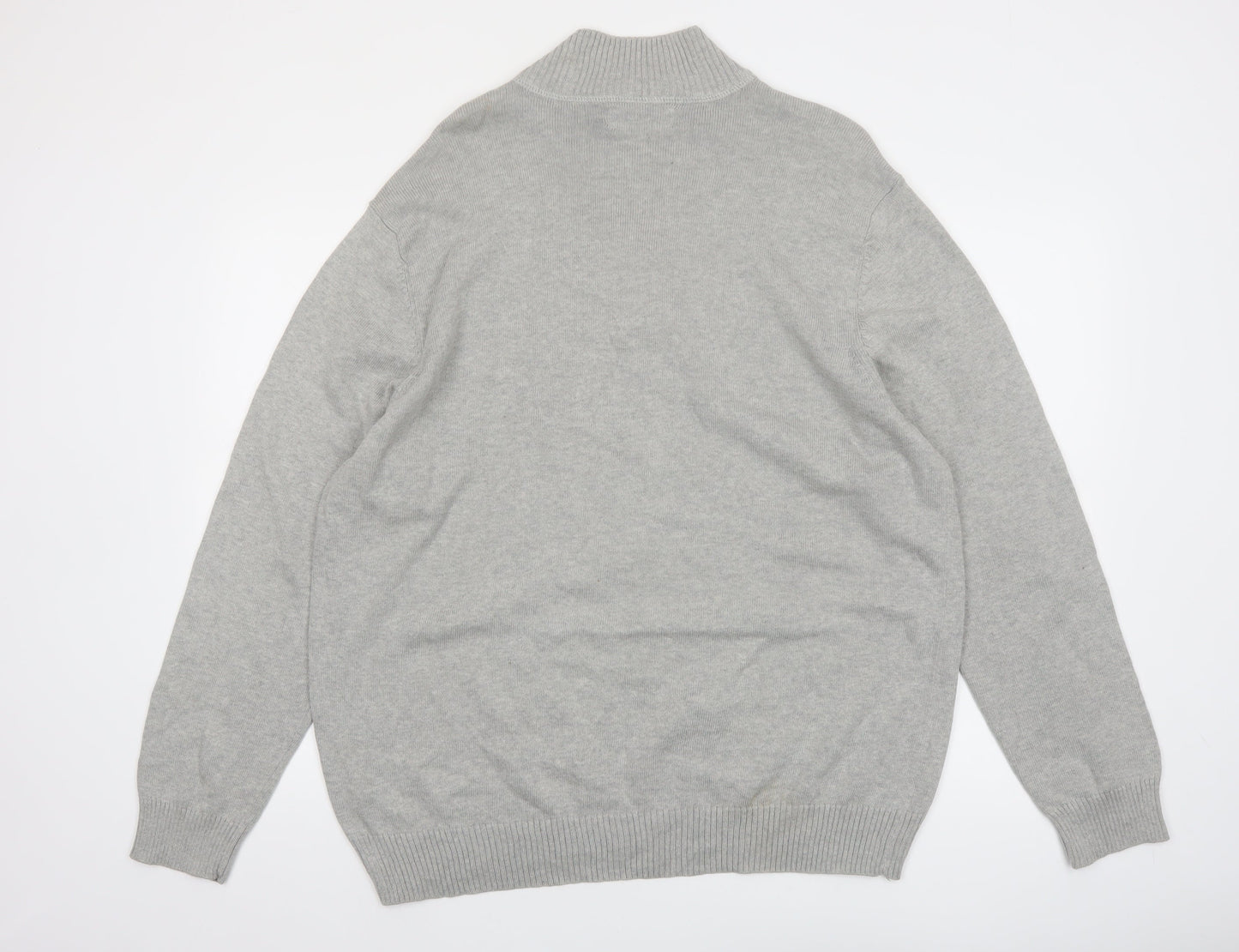 Sun River Men’s Grey XL 1/2 Zip Cotton Striped Jumper