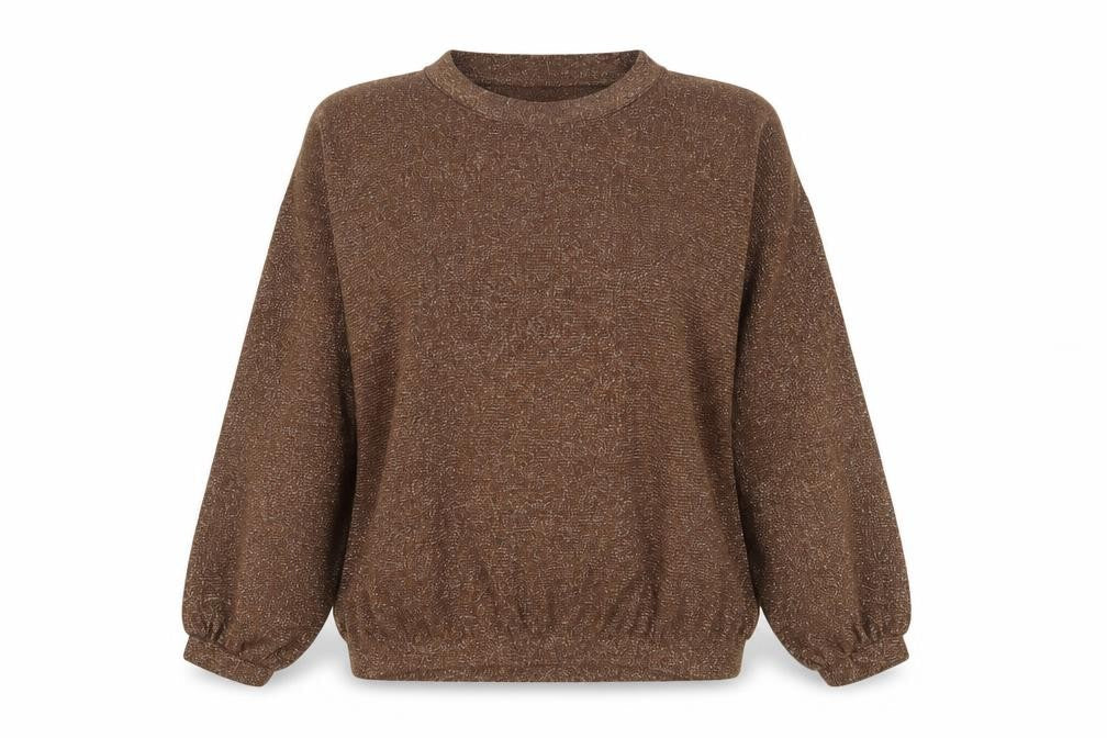 Richard & Co. Women’s Brown Metallic Knit Mock Neck Jumper S