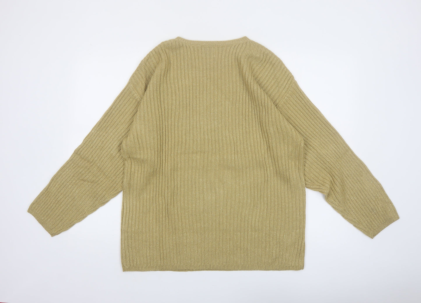 tm Sport Women’s Beige Ribbed Acrylic Knit Pullover Jumper M