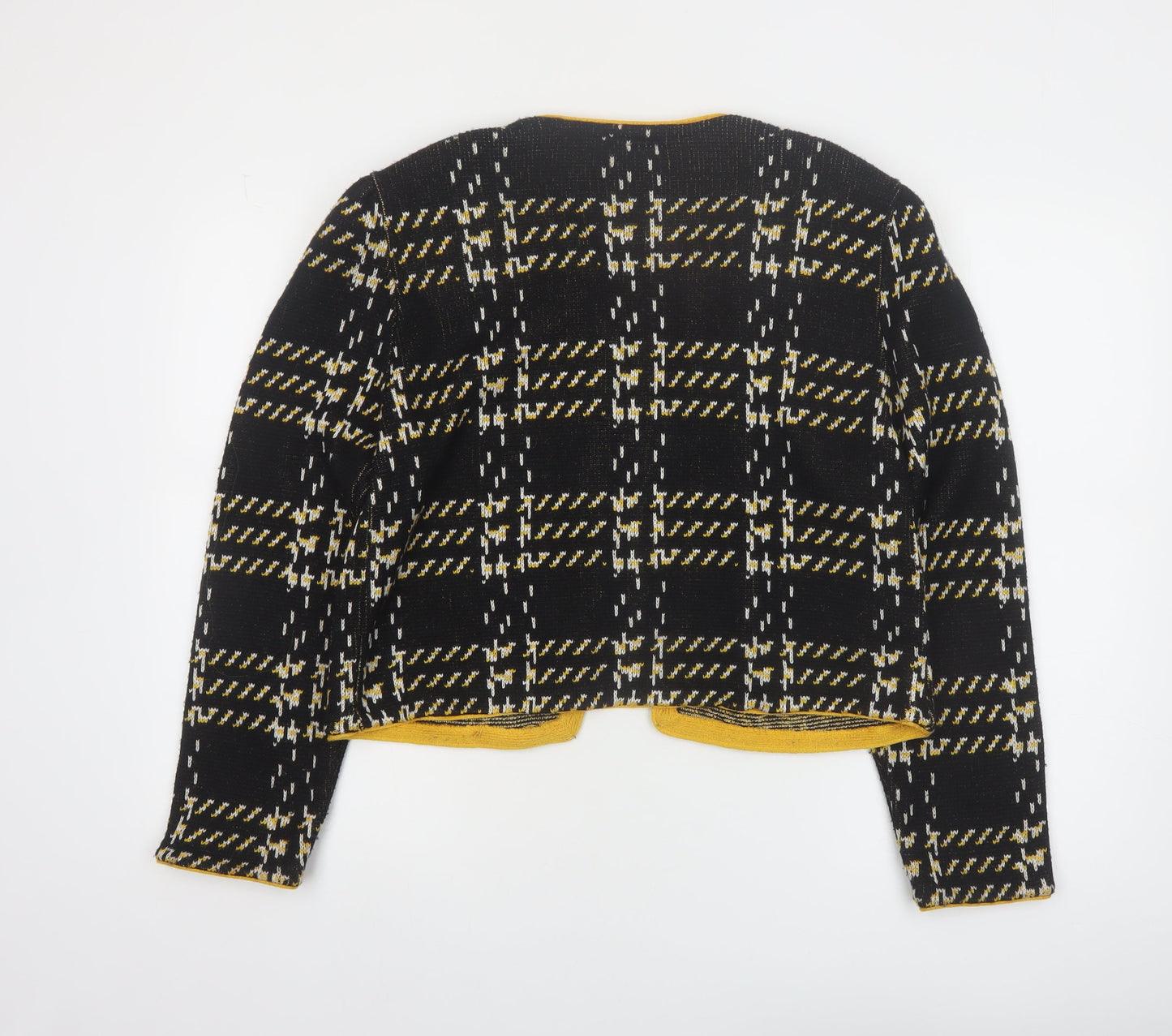 Leslie Fay Women’s Black Checked Cardigan Size 16 Acrylic Knit