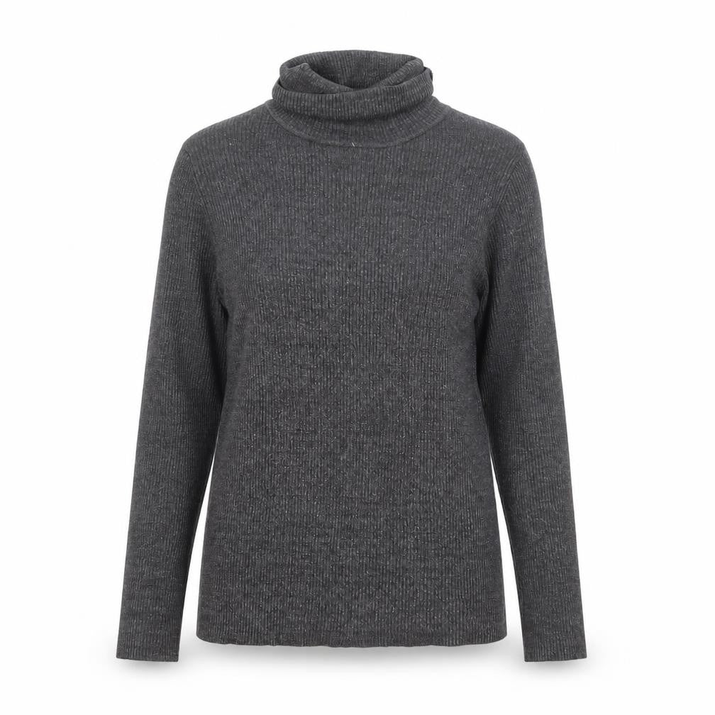 Faded Glory Women's Grey Roll Neck Knit Jumper Size L 12-14