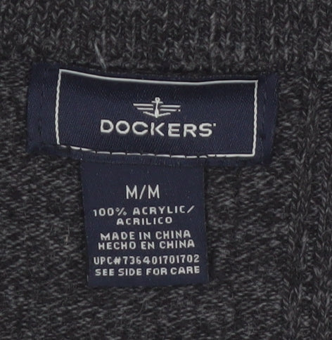 Dockers Mens Grey Acrylic V-Neck Knit Sleeveless Vest M
