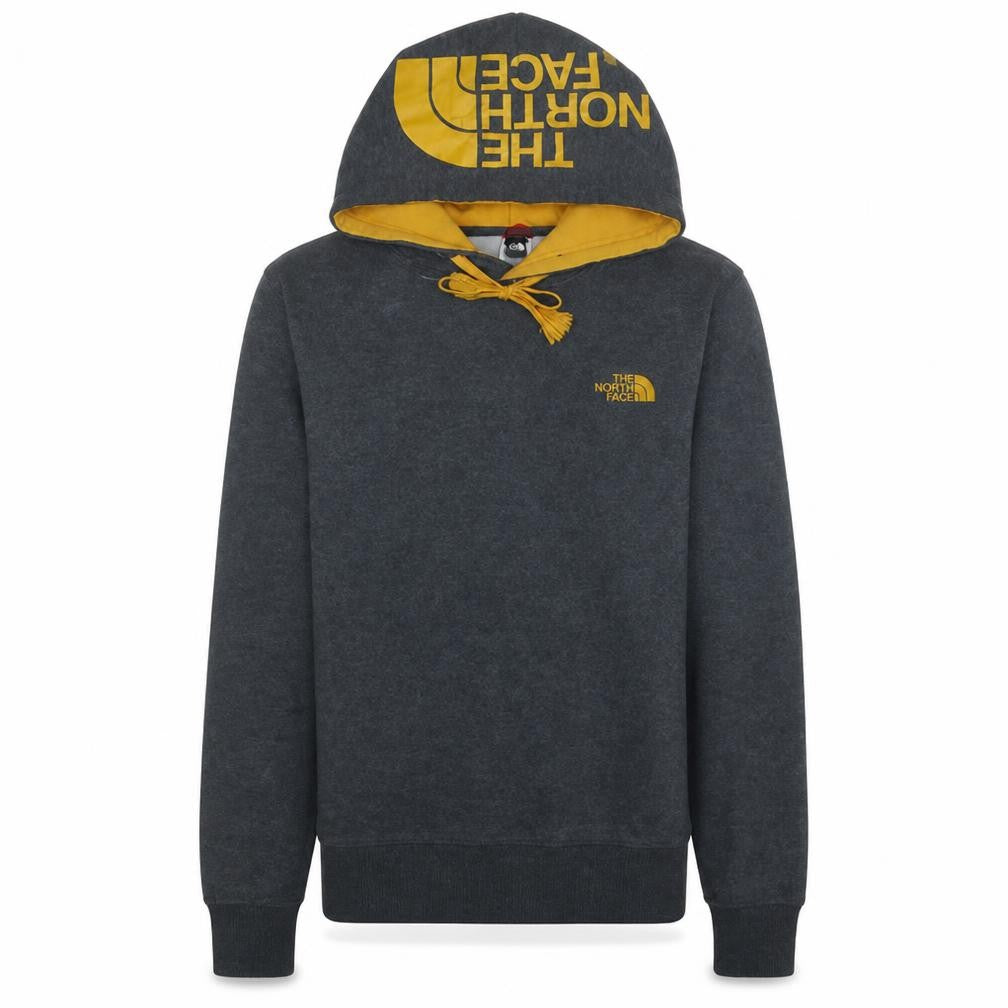 The North Face Men's Grey XS Pullover Hoodie with Yellow Logo