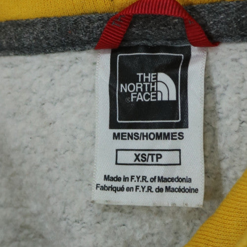 The North Face Men's Grey XS Pullover Hoodie with Yellow Logo