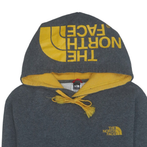 The North Face Men's Grey XS Pullover Hoodie with Yellow Logo