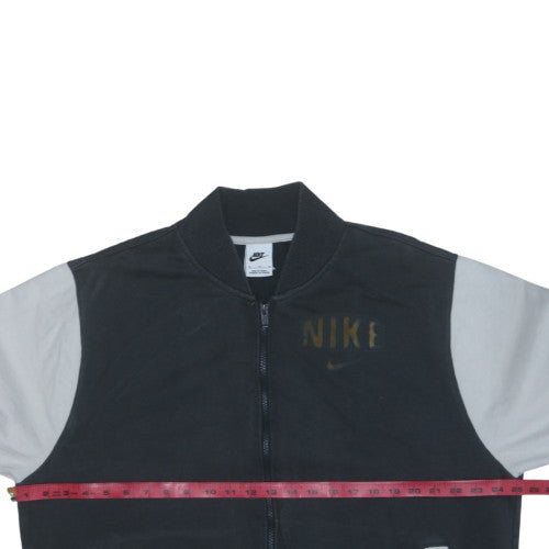 Nike Men's Black XL Varsity Activewear Jacket Full Zip Cotton Blend