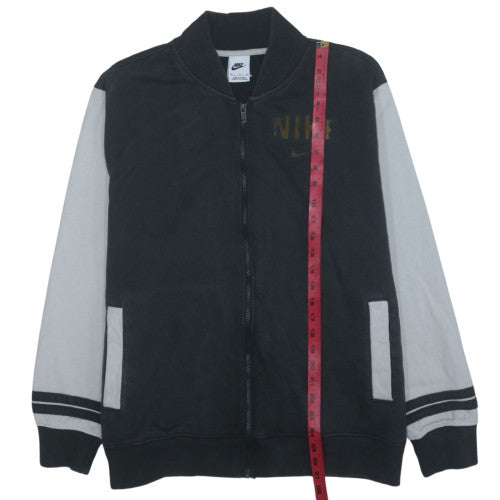 Nike Men's Black XL Varsity Activewear Jacket Full Zip Cotton Blend