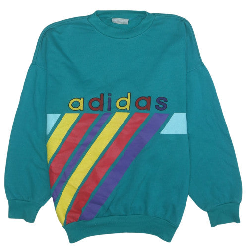 Adidas Women’s Teal Graphic Logo Pullover Sweatshirt Size L