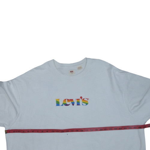 Levi's Men's White 2XL Relaxed Fit Crew Neck Graphic Sweatshirt