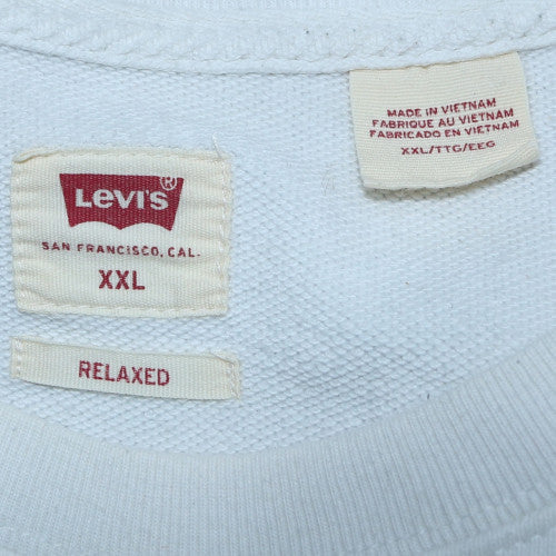 Levi's Men's White 2XL Relaxed Fit Crew Neck Graphic Sweatshirt