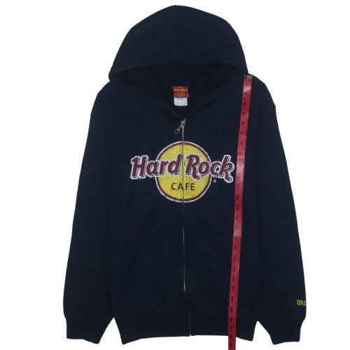 Hard Rock Cafe Women's Black Full Zip Hoodie Size M Cotton Blend