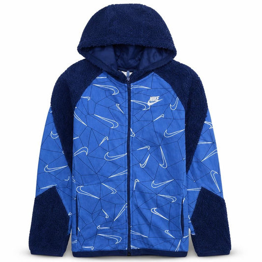 Nike Boys Blue Full Zip Fleece Hoodie XL 158-170cm Graphic Sportswear