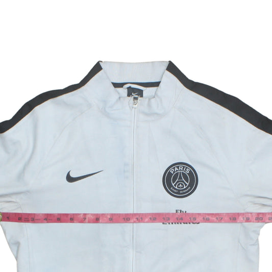 Nike PSG Men's White Track Jacket Small Dri-Fit Full Zip Football Top