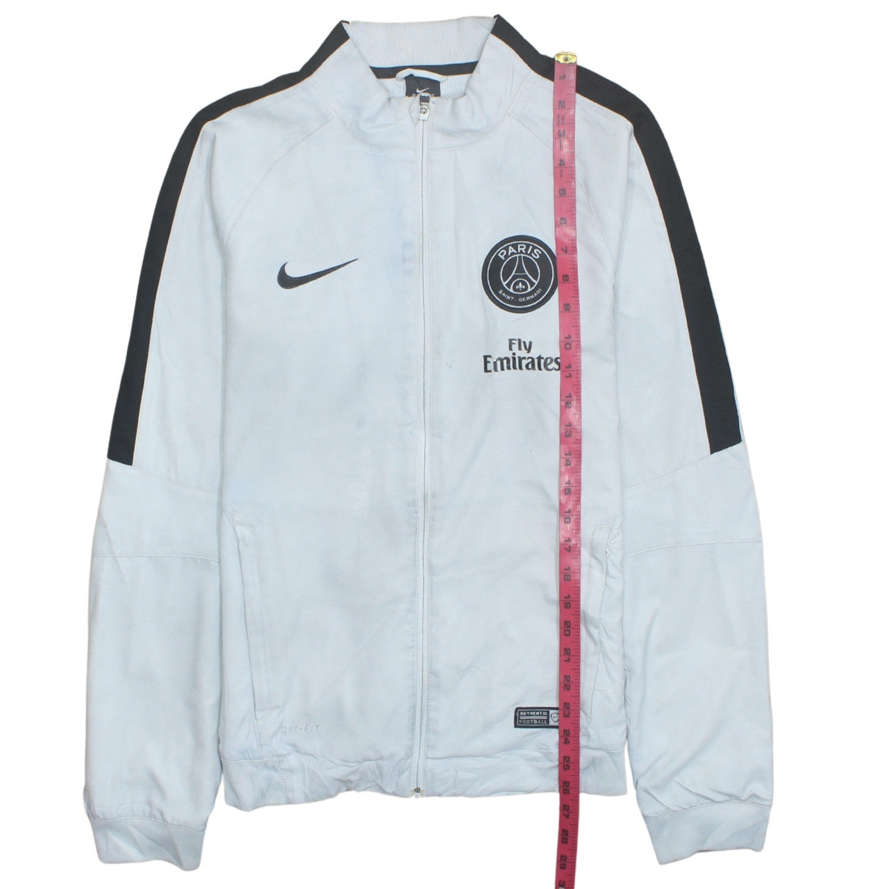 Nike PSG Men's White Track Jacket Small Dri-Fit Full Zip Football Top