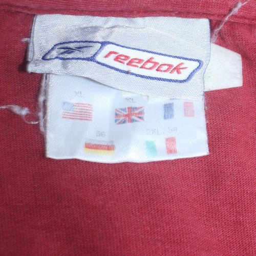 Reebok Men's Red XL Vintage Sports Logo Cotton T-Shirt