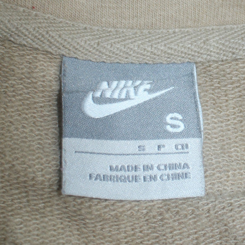 Nike Men's Beige Track Jacket Small Fleece Zip Up Sportswear
