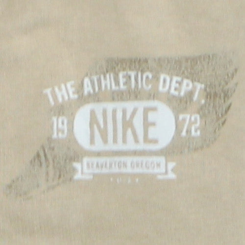 Nike Men's Beige Track Jacket Small Fleece Zip Up Sportswear