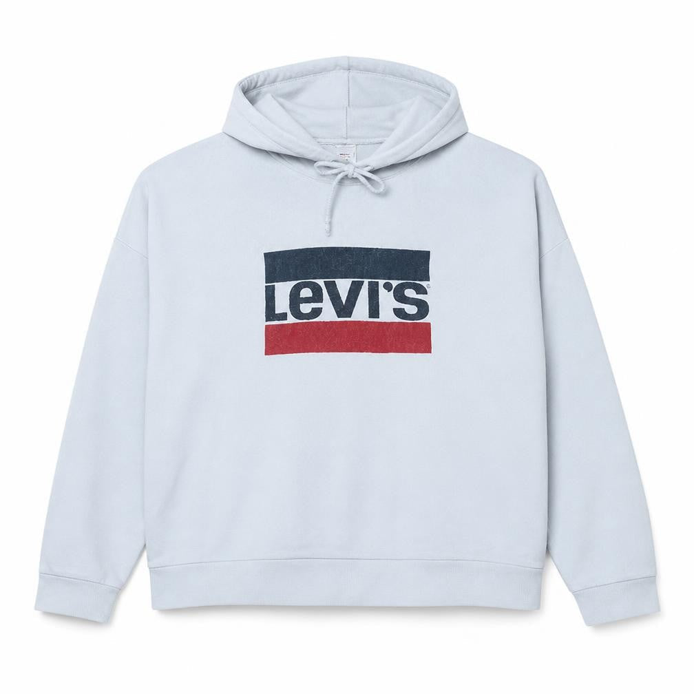 Levi's Women's White Pullover Hoodie Size L Logo Print Cotton Blend