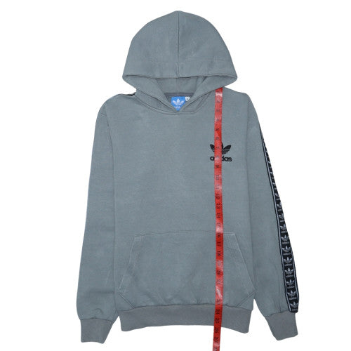 Adidas Men's Grey Pullover Hoodie Small Logo Fleece Sweatshirt