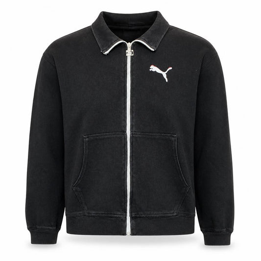 Puma Men's Black Small Track Jacket Full Zip Fleece Sportswear