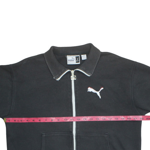 Puma Men's Black Small Track Jacket Full Zip Fleece Sportswear