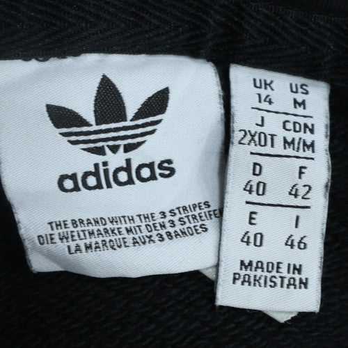Adidas Womens Black Pullover Hoodie Size 14 Cotton Blend