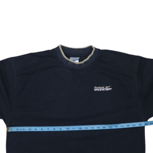 Reebok Mens Navy Blue Athletic Dept Sweatshirt L Pullover Fleece