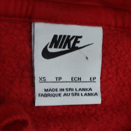 Nike Men's Red Pullover Hoodie XS Regular Fit Fleece Sweatshirt